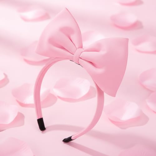 Pink Bow Headband Hair Hoop for Halloween Party and Festive Occasions
