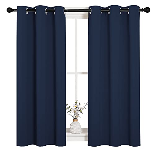 NICETOWN Blackout Curtains, Navy Blue, 34 x 45 Inch, 2-Panel Set