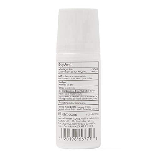 Medline MedSpa Roll-On Antiperspirant Deodorant 1.5 oz Long-Lasting
