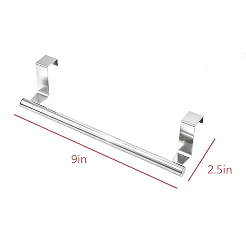 Stainless Steel Over Cabinet Towel Holder 2-Pack Kitchen Door Mount