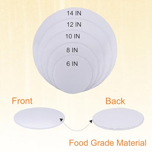 8 Inch Round Cake Drum Boards - Grease-Resistant & Sturdy 2 Pack