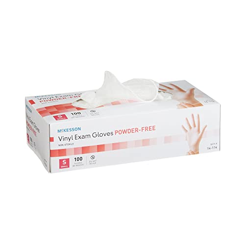 McKesson Vinyl Exam Gloves - Non-Sterile, Powder-Free, Small, 100 Count