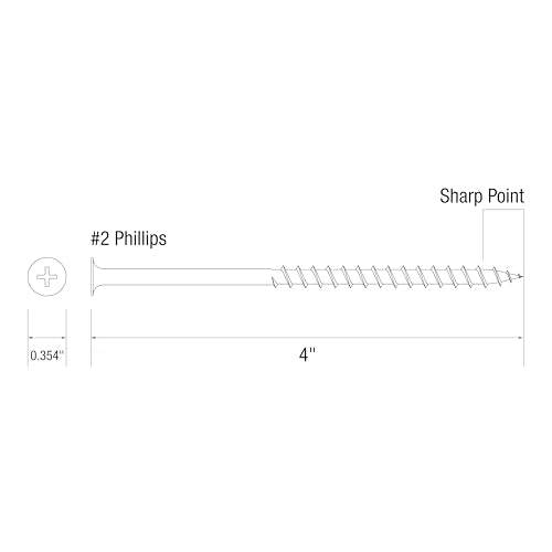 Grip-Rite #10 x 4 Polymer Coated Deck Screws, Gray - 1lb Box
