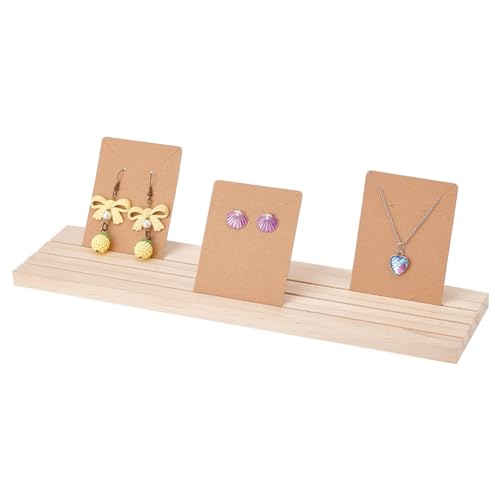 Wooden Earring Display Stand - 3-Slot Jewelry Organizer Tray