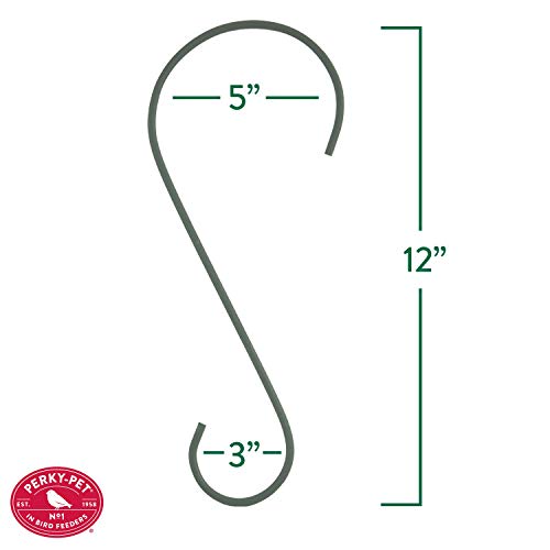 Perky-Pet 12 Inch Metal Hanging Hook for Bird Feeders & Garden Decor - Rust Resistant, 35 lb Capacity