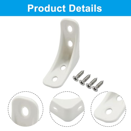 Rierdge 30-Pack Plastic Corner Brackets, 39mm 90-Degree Nylon Braces