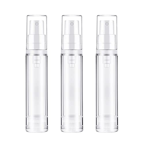 BlingKingdom 3 PCS Airless Pump Travel Foundation Bottles 10ml Refillable