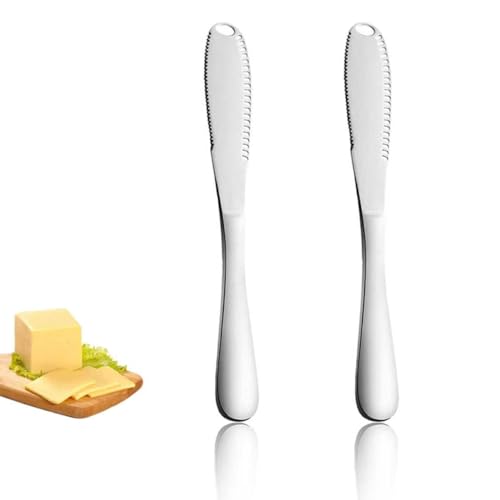2-Pack Stainless Steel Butter Knives with Holes – Easy Spread & Slicing
