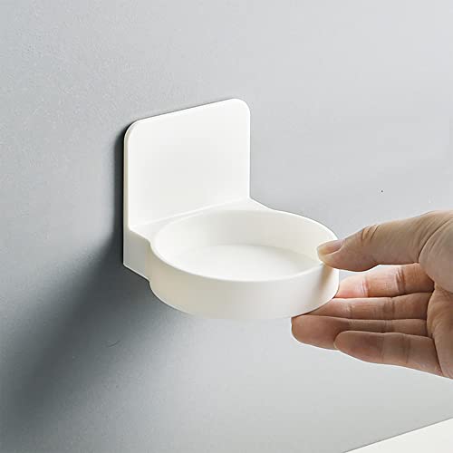 2-Pack Round Floating Shelf - Adhesive Wall-Mounted Cup Holder