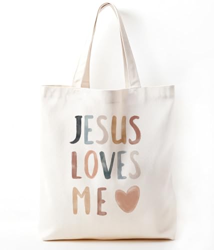 Jesus Love Me Bible Tote Bag - Inspirational Christian Church Gift