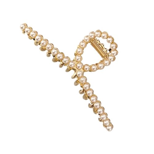 Metal Pearl Hair Claw Clip Large Rhinestone Hair Accessories for Women