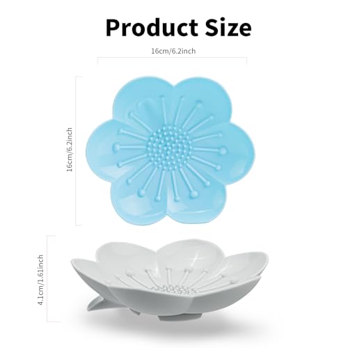 Mabnuby XL Self-Draining Soap Dish - Flexible Silicone Flower Holder