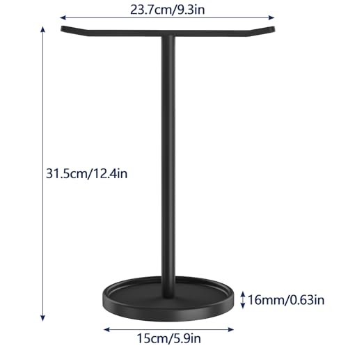 STWWO Stainless Steel Hand Towel Holder Stand - Black T-Shaped Rack