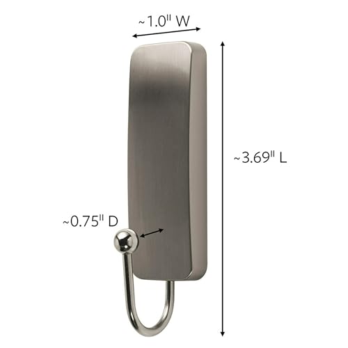 Command Medium Brushed Nickel Hooks - Damage-Free Adhesive Wall Hooks (2 Pack)