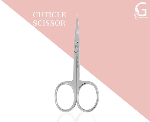 GOALIEX Curved Nail Cuticle Scissors Stainless Steel Grooming Tool