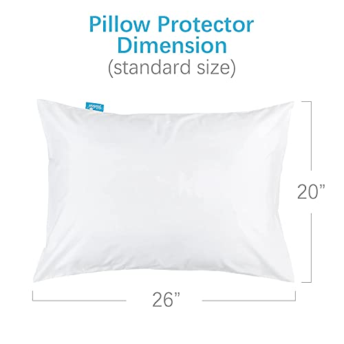 Biloban Waterproof Pillow Protectors 2-Pack, Standard Size with Zipper