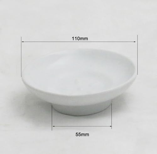 Round Ceramic Soap Dish - Bathroom Replacement Holder for Soap & Sponge