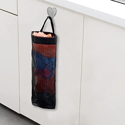 TTSAM Plastic Bag Holder Organizer with Hooks - Durable Mesh Dispenser for Kitchen & Home