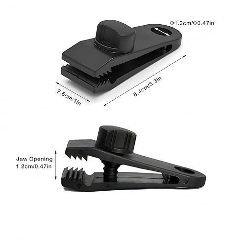 12pcs Heavy Duty Tarp Clips with Lock Grip - Windproof Tent Clamps for Camping, Canopies, Pool Covers, Reusable Multi-Purpose Clips