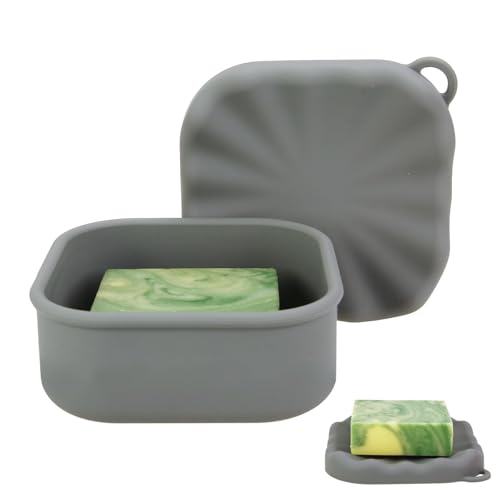 Dark Gray Square Soap Case for Dr. Squatch - Silicone Travel Holder
