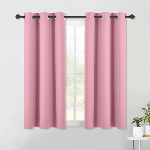 NICETOWN Blackout Curtains, 42x54 Inch Thermal Insulated Drapes, Rouge Pink