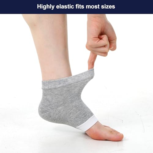 Moisturizing Heel Socks 3 Pairs - Toeless Gel Socks for Dry Cracked Feet & Spa Care