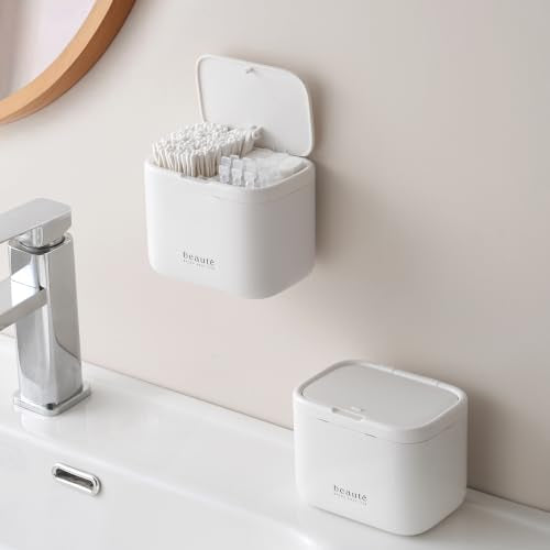 Wall-Mounted Pop-Up Q-Tip Holder & Cotton Pad Dispenser
