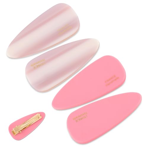Pink Acetate Duck Bill Hair Clips 4-Piece Set for Women