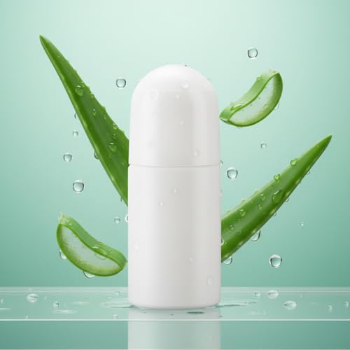 Qemixly Refillable Roll-On Bottles 1.7oz White Plastic Roller Bottles 2Pcs