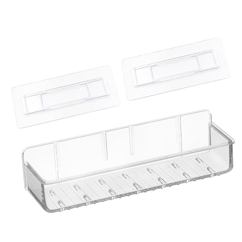 Pilarmuture Transparent Acrylic Shower Caddy - Wall Mounted Floating Shelf