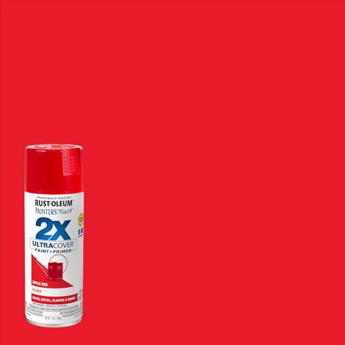 Rust-Oleum Painter's Touch 2X Ultra Cover Spray Paint, Gloss Apple Red, 12oz
