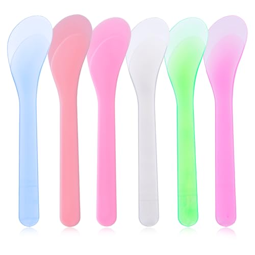 6Pcs Plastic Makeup Spatulas & Cream Scoops for Skincare Mixing