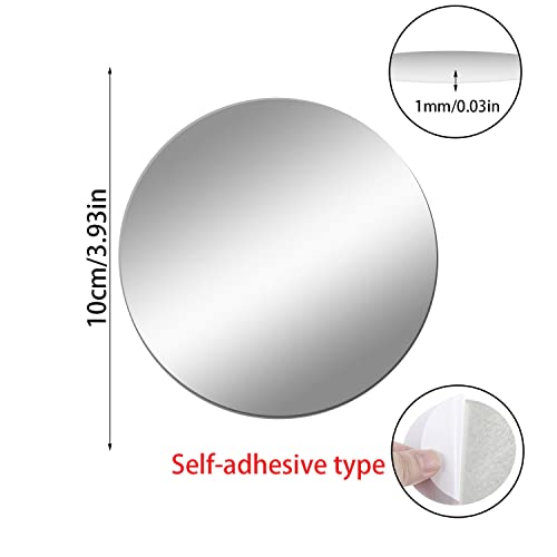 4 Inch Self-Adhesive Acrylic Mirror Tiles - Pack of 10 for Crafts & Decor