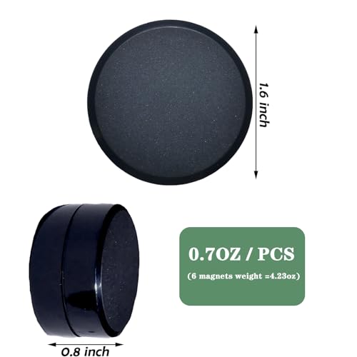 Magnetic Shower Curtain Weights - 6 Pack, 1.6" x 1.6", Black