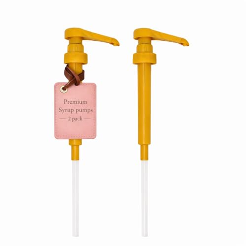 Gold Syrup Pump Dispenser Pack of 2 for 750ml Bottles - Fits Torani, Starbucks & More - Nixxie Basics