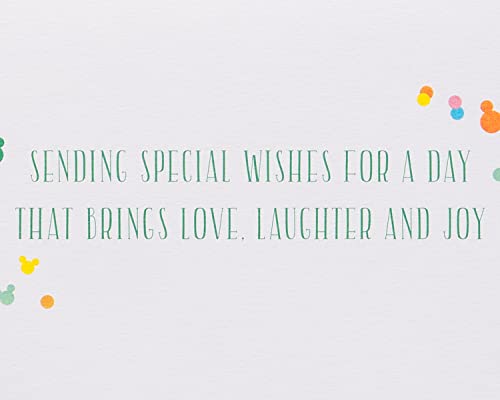Papyrus Disney Birthday Card - Sending Special Wishes Mickey Cupcake Design