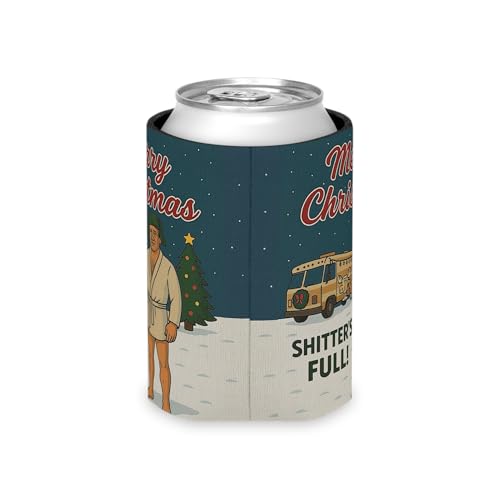 Merry Christmas Shitter’s Full Neoprene Beer Sleeve - Funny Holiday Can Cooler