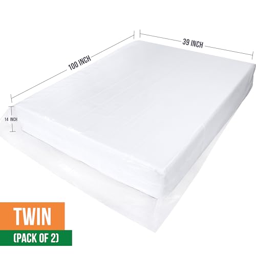 Utopia Home Twin Mattress Bag for Moving, 4 Mil Heavy Duty (Pack of 2)