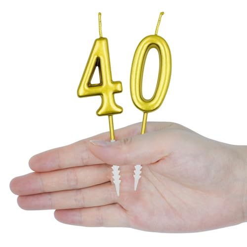 Gold Number 20 Birthday Candle for Cake Decoration