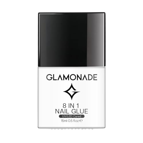 Glamonade 8-in-1 UV Nail Glue Gel for False Tips & Acrylics 0.5 oz