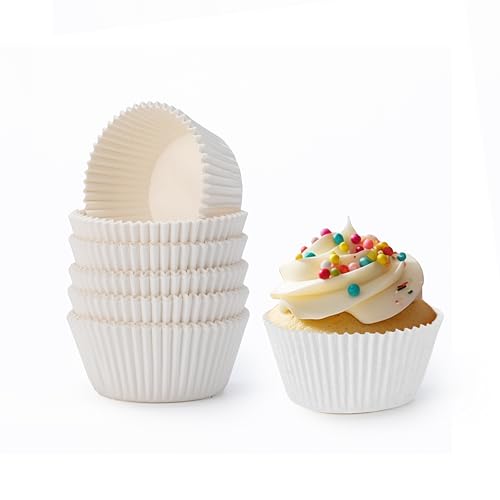 GoldenBakeryFamily White Mini Cupcake Liners - 500 pcs, Greaseproof & Oven Safe, for Baking & Cupcakes, Mini Muffin Liners