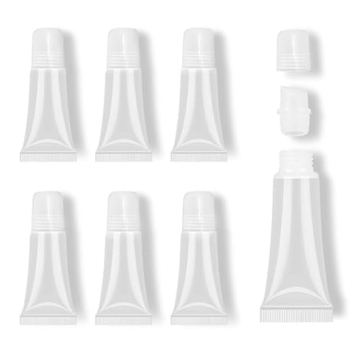 AMORIX 6 Pcs Refillable 5ml Clear Lip Gloss Tubes for DIY Cosmetic Squeeze