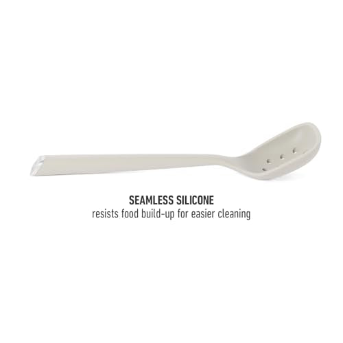 Calphalon Edge Heat-Resistant Silicone Slotted Skimmer Spoon - Taupe