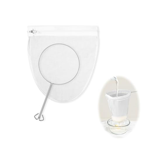 Ultra-Fine Mesh Strainer Bag with Stainless Steel Handle - Reusable