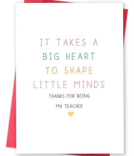 Funny Teacher Appreciation Card Gift with Envelope | 5x7 Inch