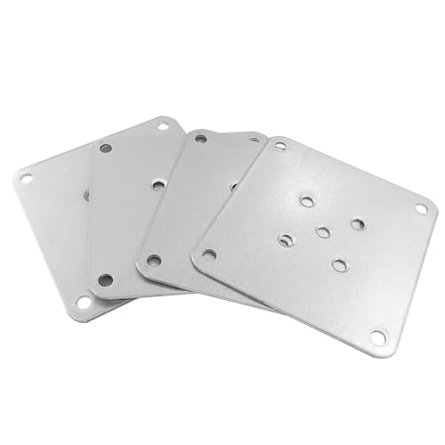4Pcs 80x80mm Furniture Leg Mounting Plates - Reinforced Stainless Steel