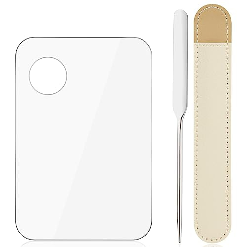 Aolso Acrylic Makeup Mixing Palette with Spatula and Leather Case