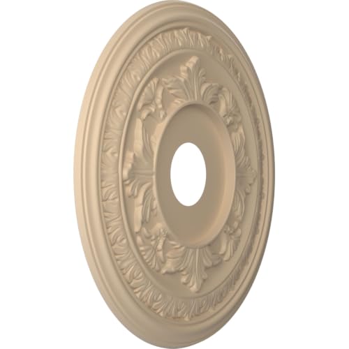 Ekena Millwork 19-inch OD Satin Smokey Beige Ceiling Medallion for Canopies