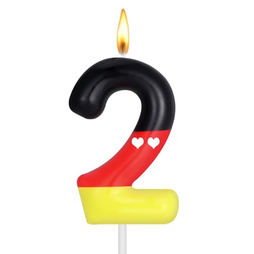 Red Black Number Birthday Candle - Mouse Cake Topper for Kids