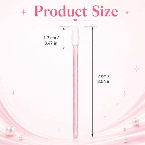 G2PLUS 100PCS Disposable Lip Gloss Applicators with Pink Crystal Handles